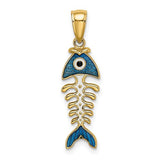 14k-3d-blue-enamel-fish-bone-charm-SolomonJeweler-Wichita-KS-CustomJewelry