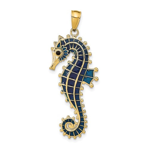 14k-3d-enameled-seahorse-pendant-SolomonJeweler-Wichita-KS-CustomJewelry