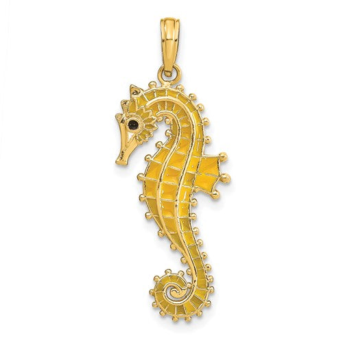 14k-3-d-yellow-enamel-seahorse-charm-SolomonJeweler-Wichita-KS-CustomJewelry
