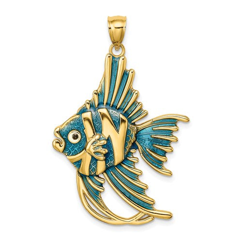 14k-w-blue-enamel-angelfish-charm-SolomonJeweler-Wichita-KS-CustomJewelry