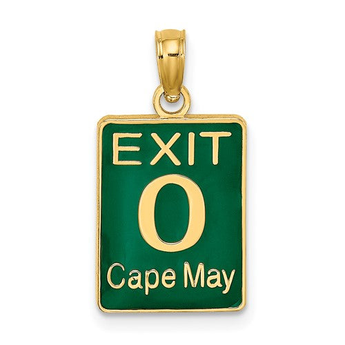 14k-exit-0-cape-may-with-green-enamel-charm-SolomonJeweler-Wichita-KS-CustomJewelry