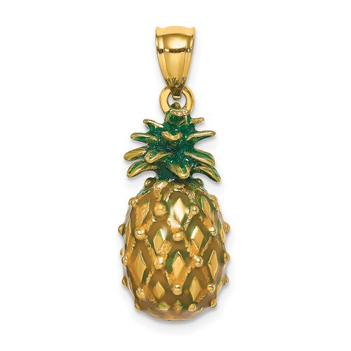 14k-enamel-and-polished-3-d-pineapple-charm-SolomonJeweler-Wichita-KS-CustomJewelry