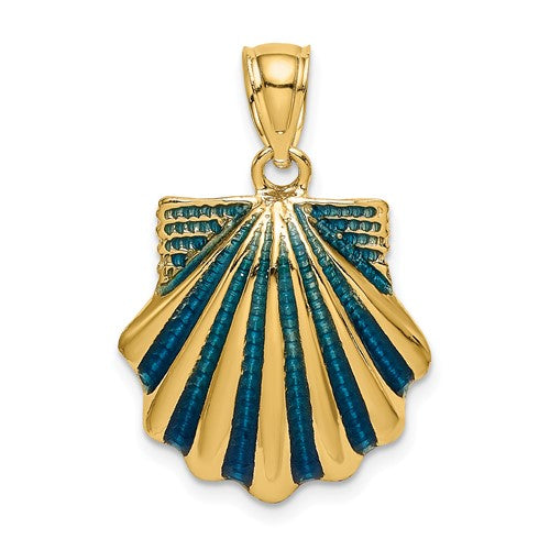 14k-blue-enamel-scallop-shell-charm-SolomonJeweler-Wichita-KS-CustomJewelry