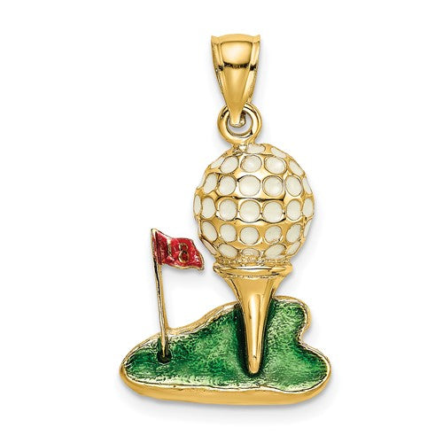 14k-w-enamel-and-2-d-golf-ball-charm-SolomonJeweler-Wichita-KS-CustomJewelry
