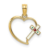 14k-enamel-cross-and-heart-charm-SolomonJeweler-Wichita-KS-CustomJewelry