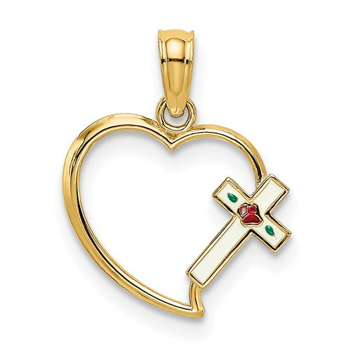 14k-enamel-cross-and-heart-charm-SolomonJeweler-Wichita-KS-CustomJewelry