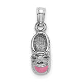 14k-white-gold-3-d-pink-enamel-baby-shoe-charm-SolomonJeweler-Wichita-KS-CustomJewelry