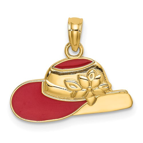14k-polished-2-d-red-enamel-hat-charm-SolomonJeweler-Wichita-KS-CustomJewelry