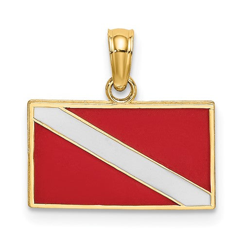 14k-dive-flag-w-red-white-enamel-charm-SolomonJeweler-Wichita-KS-CustomJewelry