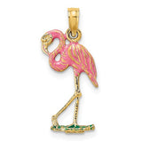 14k-3-d-pink-enamel-flamingo-charm-SolomonJeweler-Wichita-KS-CustomJewelry