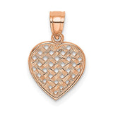 14k-rose-polished-cut-out-and-textured-woven-heart-charm-SolomonJeweler-Wichita-KS-CustomJewelry