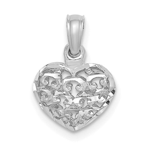 14k-white-gold-3-d-diamond-cut-mini-puffed-heart-charm-SolomonJeweler-Wichita-KS-CustomJewelry