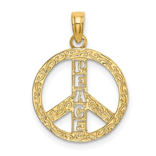 14k-flat-textured-peace-sign-charm-SolomonJeweler-Wichita-KS-CustomJewelry