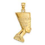 14k-2-d-polished-textured-nefertiti-profile-charm-SolomonJeweler-Wichita-KS-CustomJewelry