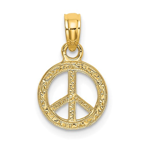 14k-flat-textured-mini-peace-sign-charm-SolomonJeweler-Wichita-KS-CustomJewelry