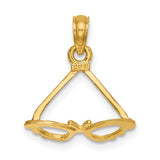 14K gold butterfly pendant charm with polished 3-D design, perfect for jewelry adding a delicate, elegant touch