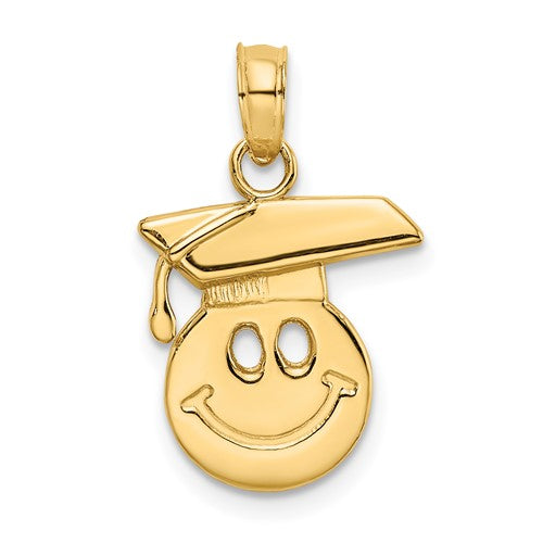 14k-polished-smiley-face-w-graduation-cap-charm-SolomonJeweler-Wichita-KS-CustomJewelry