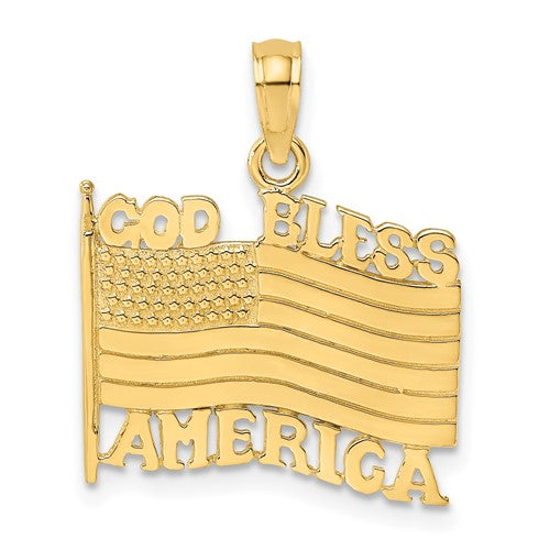 14k-polished-textured-god-bless-america-w-flag-charm-SolomonJeweler-Wichita-KS-CustomJewelry