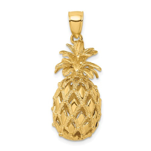 14k-3-d-textured-and-polished-pineapple-charm-SolomonJeweler-Wichita-KS-CustomJewelry