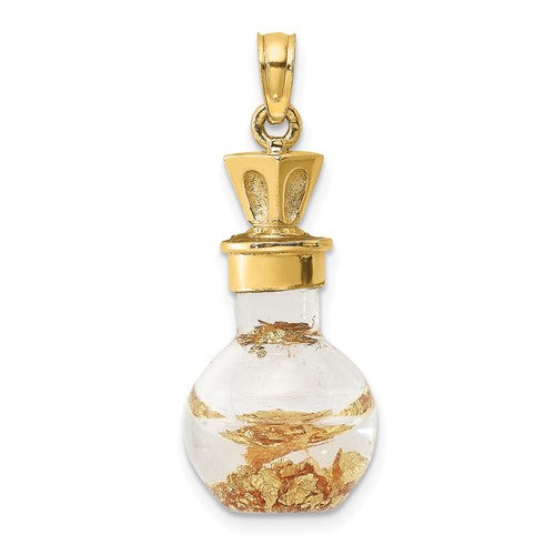 14k-3-d-gold-leaf-in-bottle-charm-SolomonJeweler-Wichita-KS-CustomJewelry