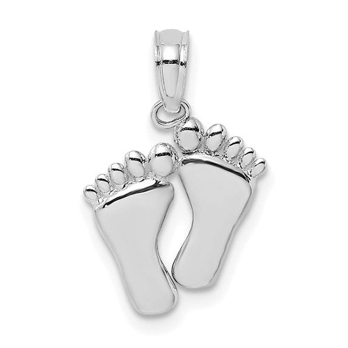 14k-white-gold-double-feet-hang-ten-style-charm-SolomonJeweler-Wichita-KS-CustomJewelry