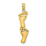 14k-polished-double-vertical-feet-charm-SolomonJeweler-Wichita-KS-CustomJewelry