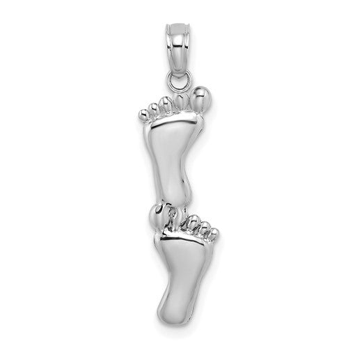 14k-white-gold-polished-double-vertical-feet-charm-SolomonJeweler-Wichita-KS-CustomJewelry
