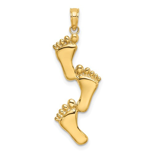 14k-polished-triple-vertical-feet-charm-SolomonJeweler-Wichita-KS-CustomJewelry