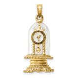 14k-w-enamel-3-d-moveable-clock-in-glass-dome-charm-SolomonJeweler-Wichita-KS-CustomJewelry