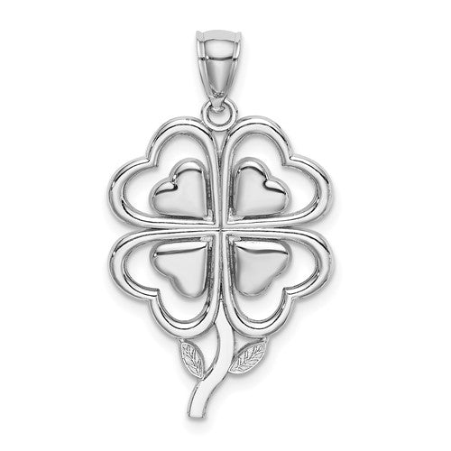 14k-white-gold-4-leaf-clover-charm-SolomonJeweler-Wichita-KS-CustomJewelry
