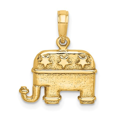 14k-3-d-textured-republican-elephant-charm-SolomonJeweler-Wichita-KS-CustomJewelry