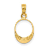 14K gold beach bum sun visor charm pendant with polished 3-D design, perfect for jewelry from Solomon Jewelers.