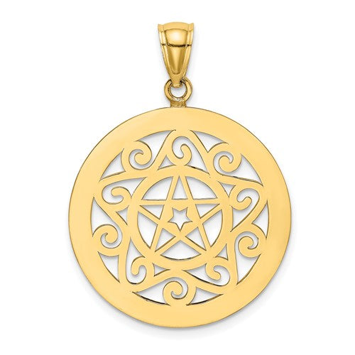 14k-tribal-star-in-round-frame-charm-SolomonJeweler-Wichita-KS-CustomJewelry