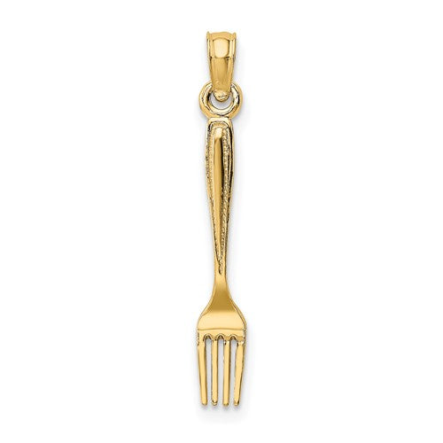 14k-3-d-and-polished-table-fork-charm-SolomonJeweler-Wichita-KS-CustomJewelry