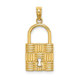 14k-3-d-padlock-w-key-hole-charm-SolomonJeweler-Wichita-KS-CustomJewelry