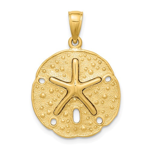 14k-starfish-on-sand-dollar-charm-SolomonJeweler-Wichita-KS-CustomJewelry