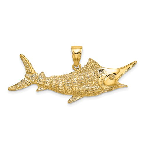 14k-2-d-textured-marlin-fish-charm-SolomonJeweler-Wichita-KS-CustomJewelry
