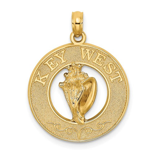 14k-key-west-w-conch-shell-circle-charm-SolomonJeweler-Wichita-KS-CustomJewelry