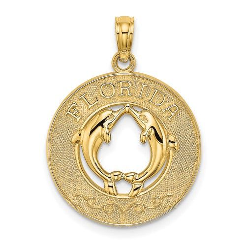 14k-florida-w-dolphins-circle-charm-SolomonJeweler-Wichita-KS-CustomJewelry