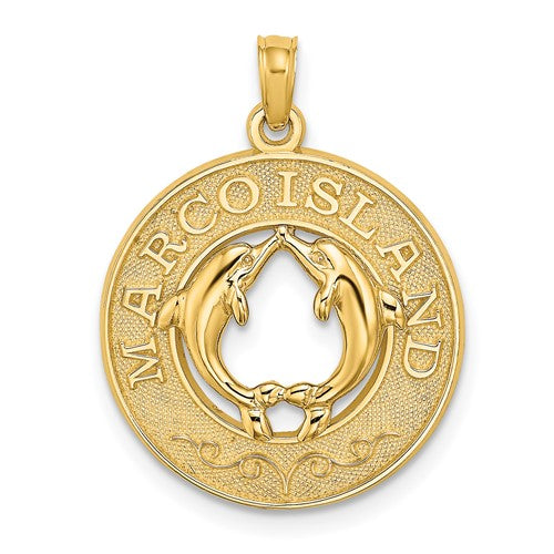 14k-marco-island-circle-w-dolphins-charm-SolomonJeweler-Wichita-KS-CustomJewelry