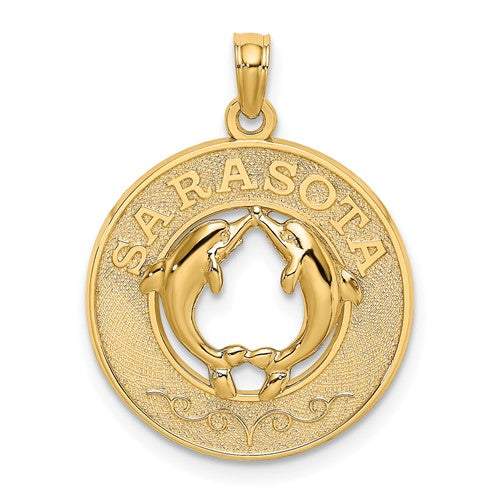 14k-sarasota-w-dolphins-circle-charm-SolomonJeweler-Wichita-KS-CustomJewelry