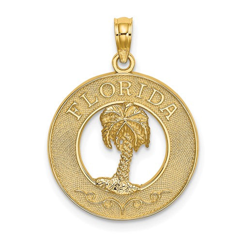 14k-florida-w-palm-tree-circle-charm-SolomonJeweler-Wichita-KS-CustomJewelry