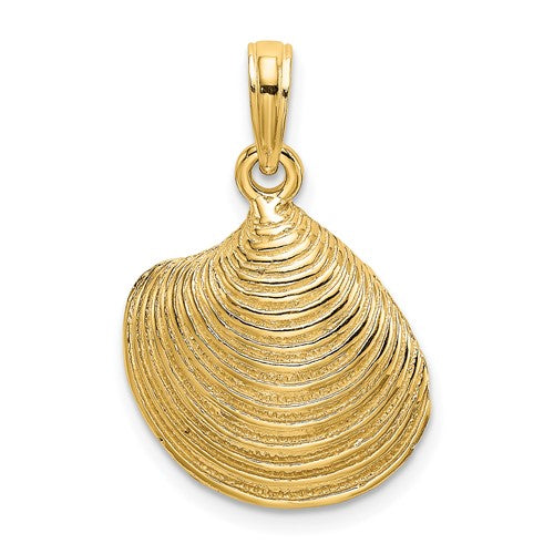 14k-textured-clam-shell-charm-SolomonJeweler-Wichita-KS-CustomJewelry