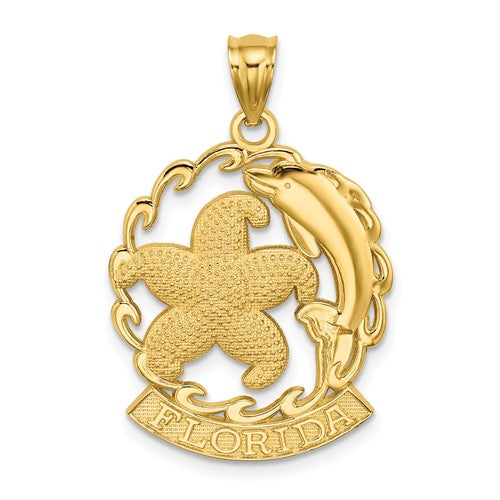 14k-florida-starfish-and-dolphin-wave-charm-SolomonJeweler-Wichita-KS-CustomJewelry