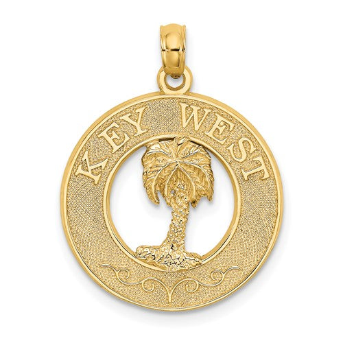 14k-key-west-w-palm-tree-circle-charm-SolomonJeweler-Wichita-KS-CustomJewelry