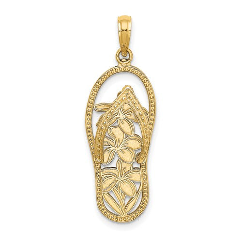 14k-polished-multi-flower-flip-flop-charm-SolomonJeweler-Wichita-KS-CustomJewelry
