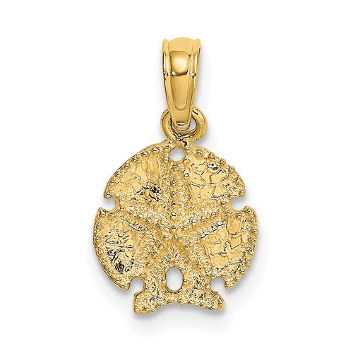 14k-starfish-on-sand-dollar-pendant-SolomonJeweler-Wichita-KS-CustomJewelry
