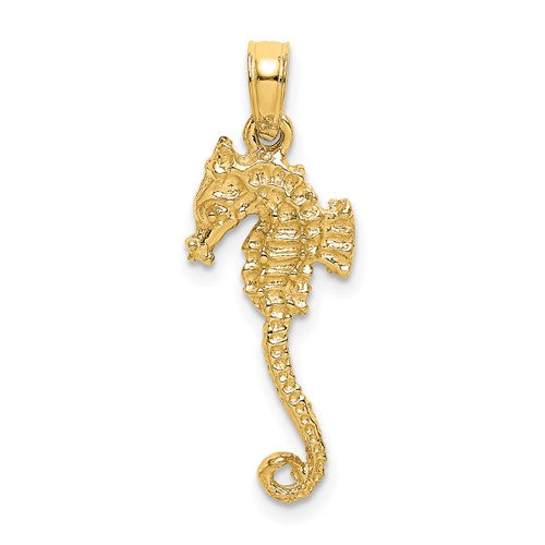 14k-3-d-textured-seahorse-with-tail-charm-SolomonJeweler-Wichita-KS-CustomJewelry