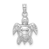 14k-white-gold-2-d-textured-sea-turtle-charm-SolomonJeweler-Wichita-KS-CustomJewelry