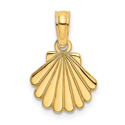 14k-polished-and-engraved-shell-charm-SolomonJeweler-Wichita-KS-CustomJewelry